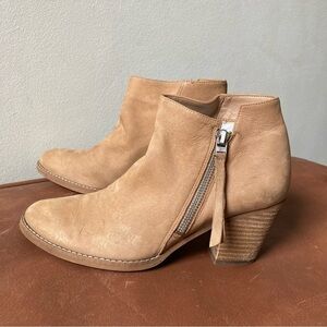 Sam Edelman | Macon Suede Leather Block Heel  Zipper Ankle Bootie